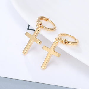 Faithful Cross Hoop Earrings