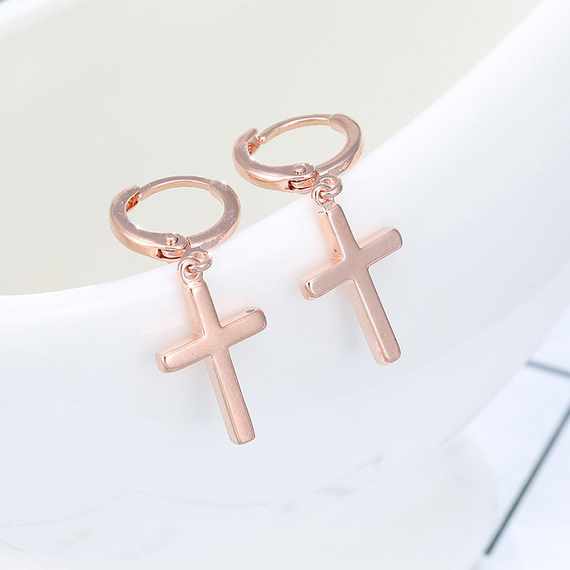 Faithful Cross Hoop Earrings